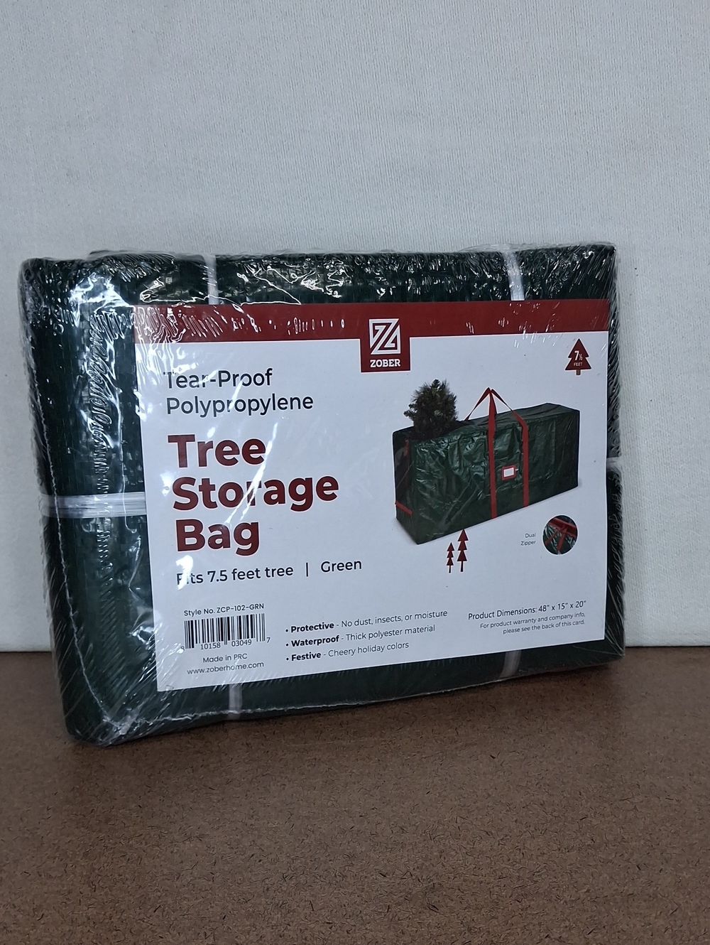 Green Tree Storage Bag - Tear-Proof Polypropylene, 7.5 Feet